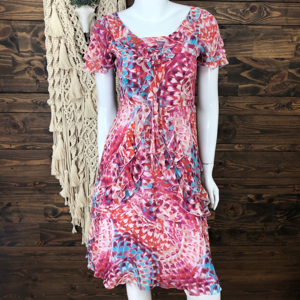 Sundance | Patterned‎ Ruffled Silk Dress - Picture 2 of 5